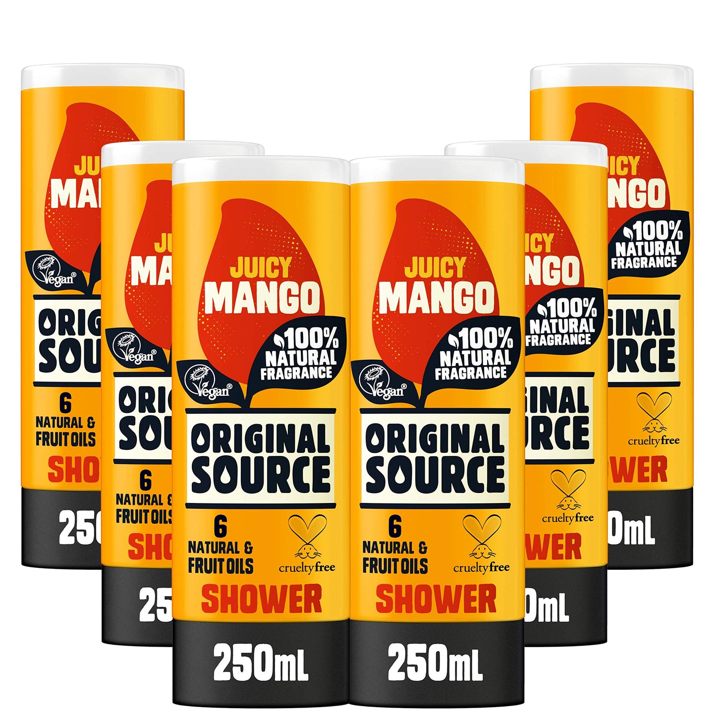 Original Source Mango Shower Gel, 100 Percent Natural Fragrance, Vegan, Cruelty Free, Paraben Free, Bulk Buy, Pack of 6 x 250 ml Beauty & Personal Care ORIGINAL SOURCE