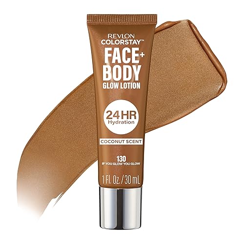 Revlon ColorStay Face & Body Glow Lotion, Hydrating Glow Moisturizer, 24HR Hydration, Illuminating Luminizing Shimmer, 130 If You Glow You Glow Beauty & Personal Care REVLON