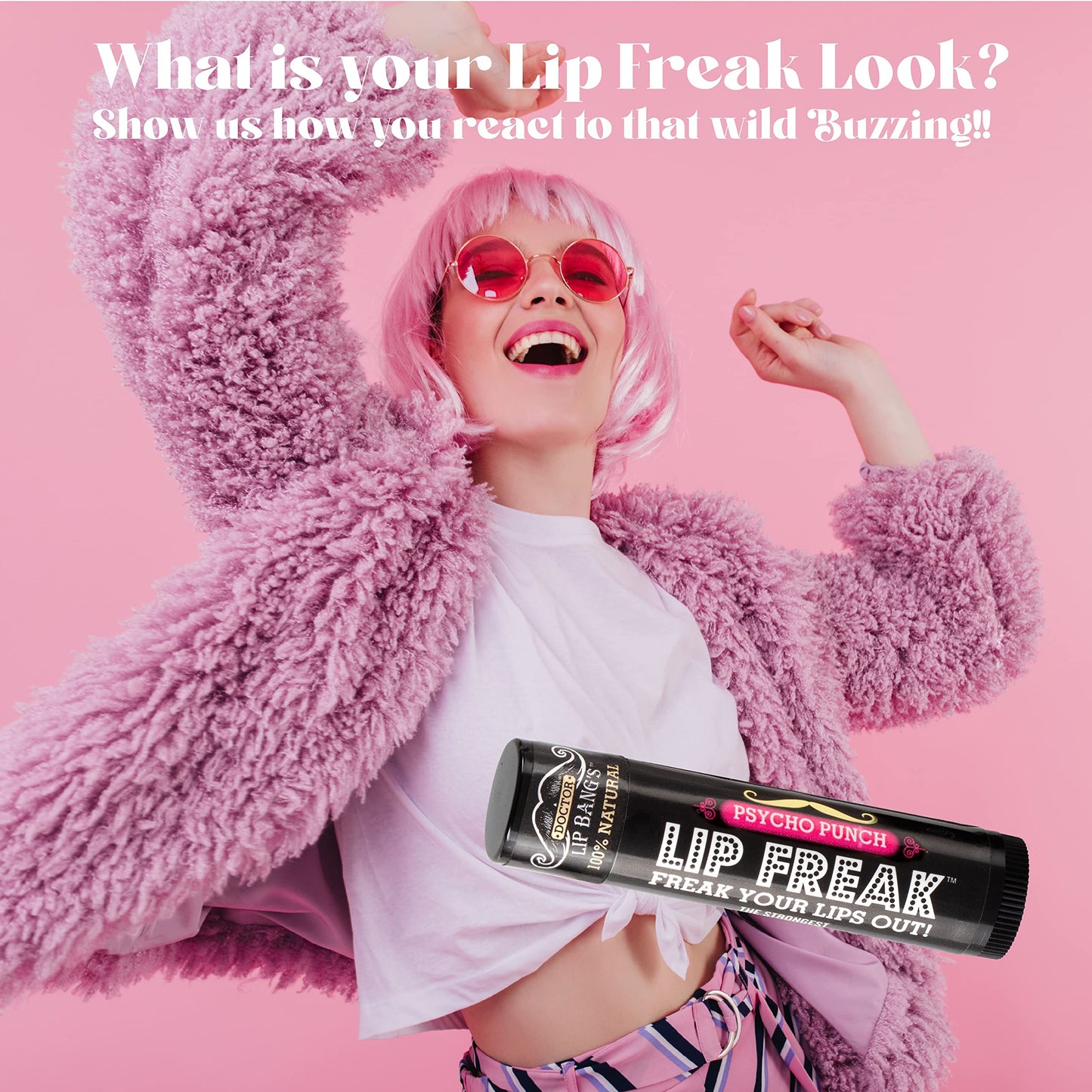 Doctor Lip Bang's BUZZING Lip Balm - Lip Freak - 100% All Natural - Cruelty Free - Sensory - Flavored Lip Freak (Psycho Punch) Beauty and Personal Care Doctor Lip Bang's