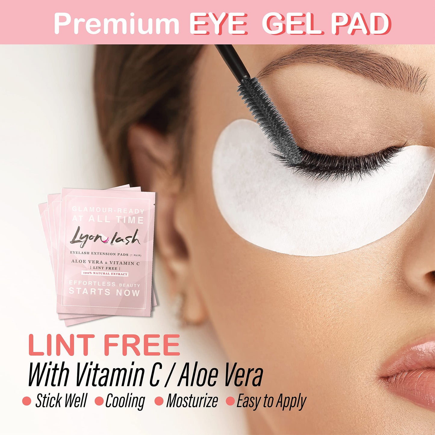 Lyon Lash Eyelash Extension Supplies 4x100 Packs - 100 Pairs Under Eye Gel Pads | 100 Disposable Mascara Brushes Wands | 100 Micro Applicators Brush | Beauty & Personal Care Lyon lash