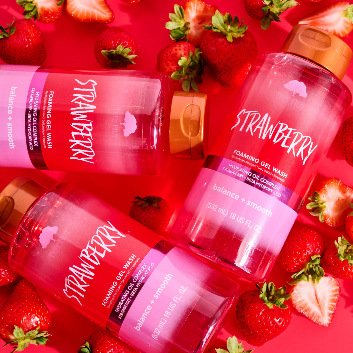 Tree Hut Strawberry Foaming Gel Wash | Cleanse & Soothe Skin Without Stripping Moisture | Made with our Hydrating Oil Complex | 18 fl oz. Beauty & Personal Care Tree Hut