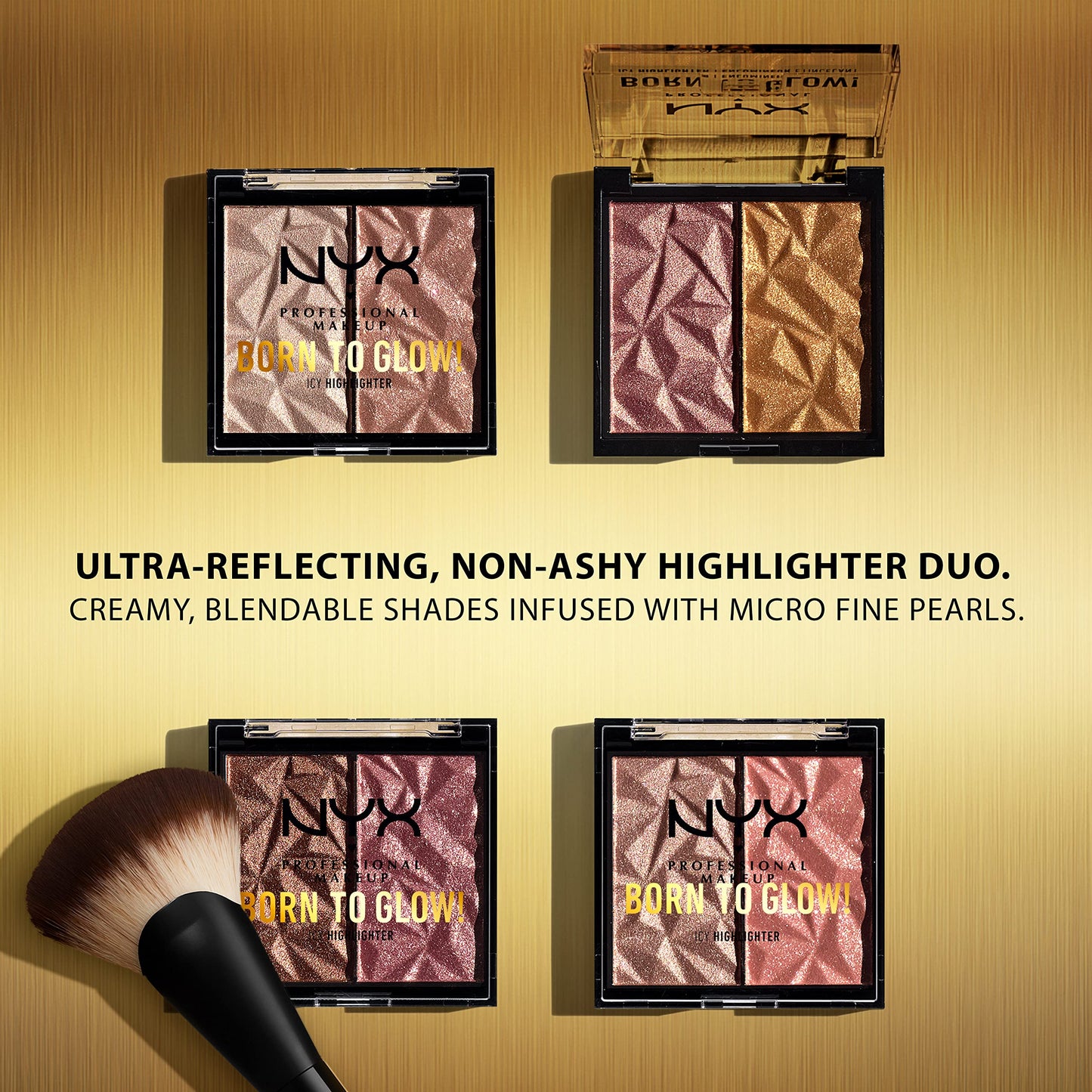 NYX PROFESSIONAL MAKEUP Born To Glow Icy Highlighter Duo - Rock Candy Beauty & Personal Care NYX PROFESSIONAL MAKEUP