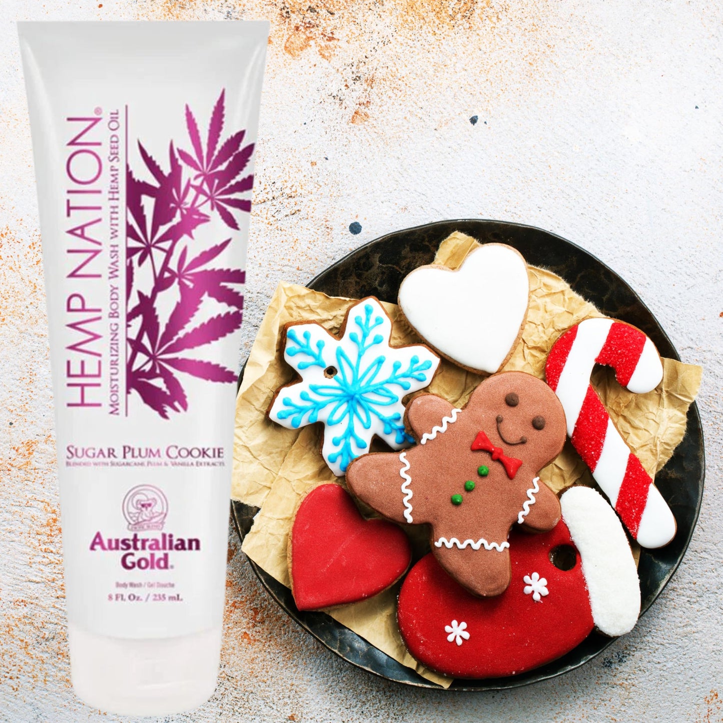 Australian Gold Hemp Nation Sugar Plum Cookie Body Wash 8oz LIMITED EDITION Beauty & Personal Care Australian Gold