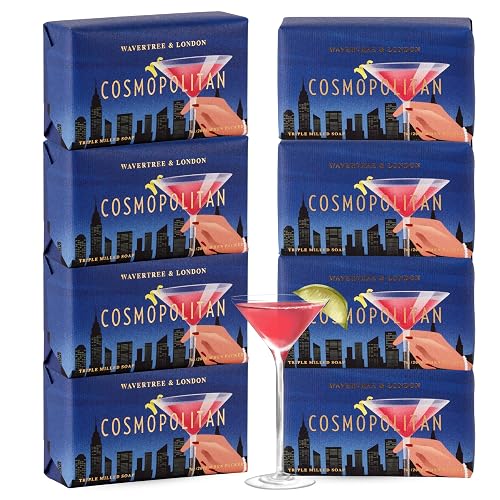 Wavertree & London Cosmopolitan Scented Natural Soap (8 Bars), 7oz Moisturizing French Triple Milled Soap Bars enriched with shea butter - Pure Plant Beauty & Personal Care Wavertree & London