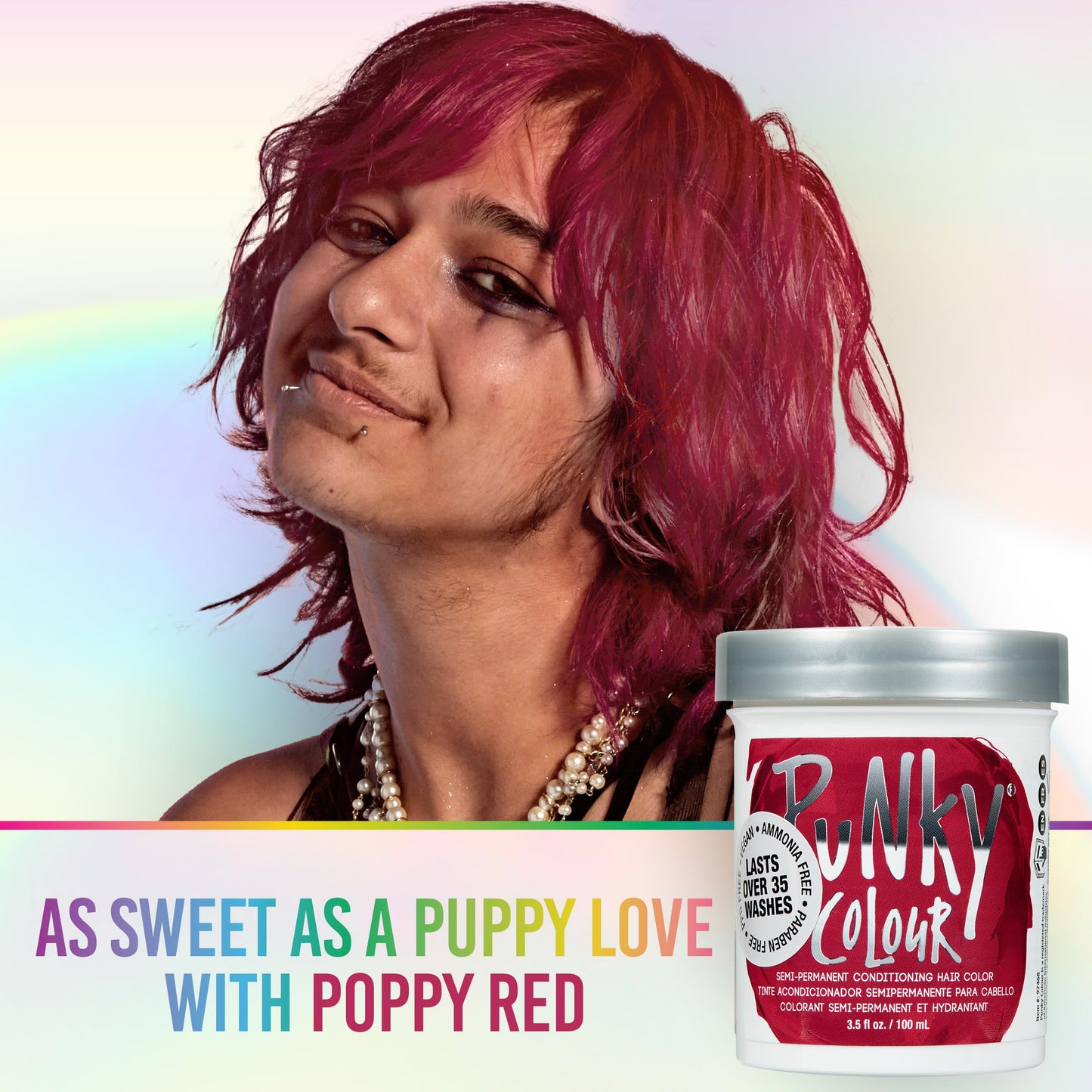 Punky Poppy Red Semi Permanent Hair Color - Vegan & Cruelty-Free Conditioning Red Hair Dye, Lasts Up to 35 Washes, 3.5 fl oz Beauty & Personal Care Punky