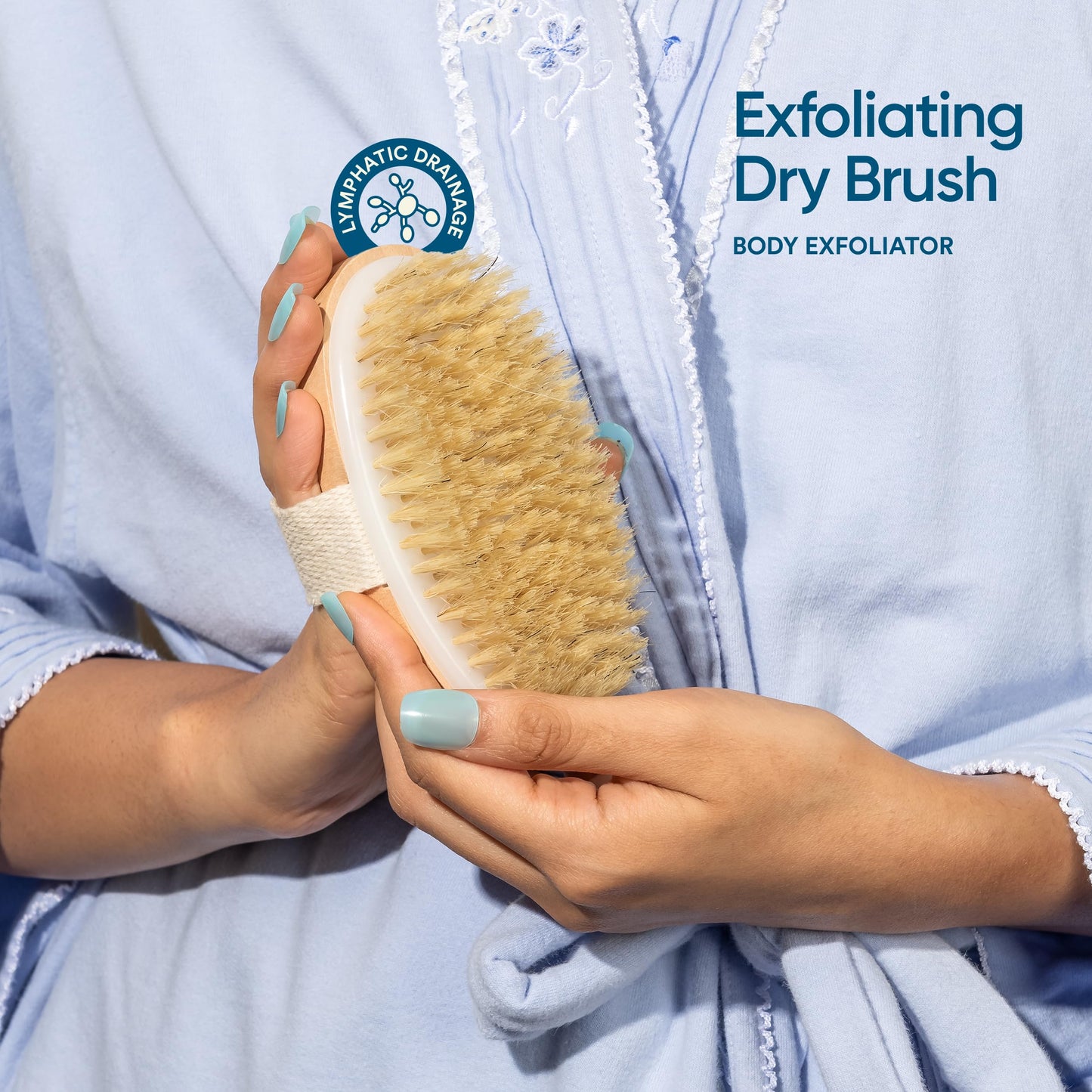 Bloom by Boldcare Exfoliating Oval Dry Bath Brush for Lymphatic Drainage & Cellulite Appearance Sheds Dead Skin Cells & Prevents Ingrown Hair Wooden Beauty and Personal Care Bloom by Boldcare