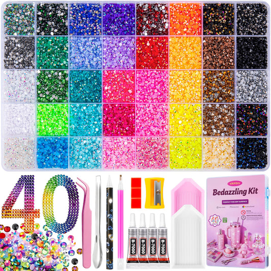 12000Pcs Resin Jelly Rhinestones for Bedazzling, Multicolor 3mm Flatback Gems for Diamond Art, Bedazzler Kit for Nail Art Crafting Book Makeup (Jelly Beauty and Personal Care YKHSIY Default Title