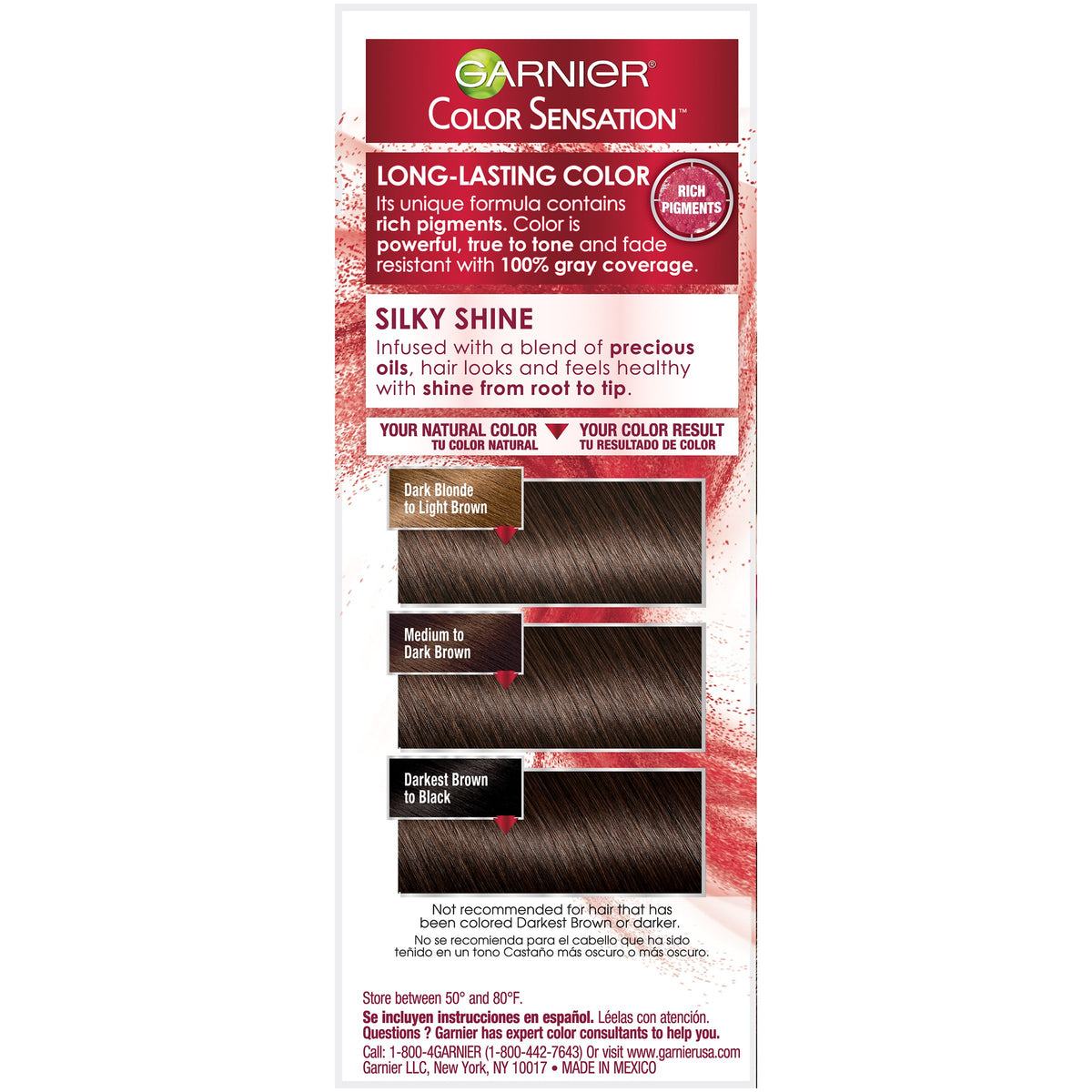 Garnier Hair Color Sensation Rich Long-Lasting Cream, 4.0 Dark Brown