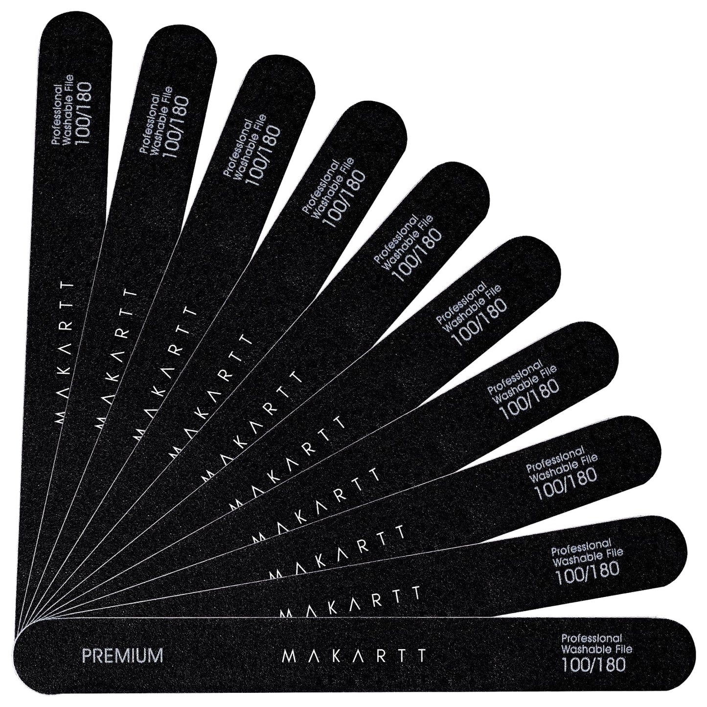 Makartt Nail File - 100/180 Grit Emery Boards for Nails, Professional Nail Files, 10pcs Double Sides Black Coarse Fingernail Filer for Acrylic Beauty & Personal Care Makartt