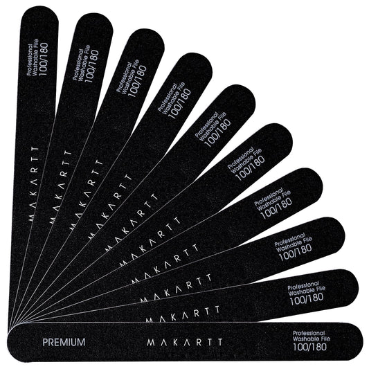 Makartt Nail File - 100/180 Grit Emery Boards for Nails, Professional Nail Files, 10pcs Double Sides Black Coarse Fingernail Filer for Acrylic Beauty & Personal Care Makartt