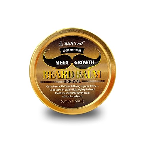 Well's Oil Mega Growth Beard Balm (Original) | 2 fl oz | Beard Styling & Conditioning Balm | With Natural Oils Beauty & Personal Care Well's Oil