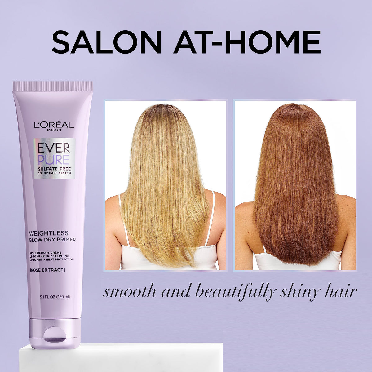 L'Oreal Paris Blow Dry Primer for 48 HR Frizz Control, Sulfate Free, EverPure 5.1 fl oz Beauty & Personal Care L'Oreal Paris