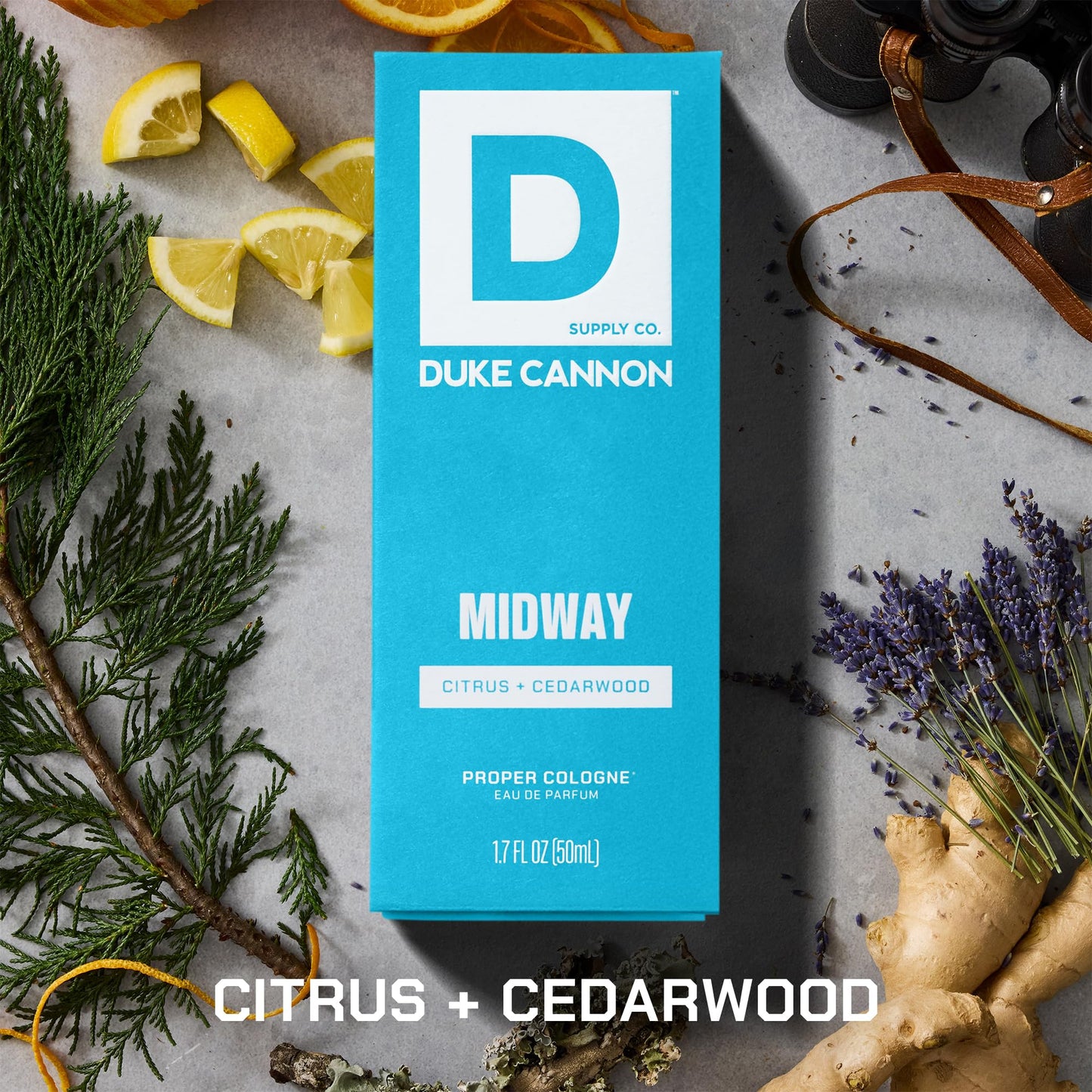 Duke Cannon Proper Cologne Midway | Men's Eau de Parfum | Citrus and Cedarwood | Fresh, Woodsy, Long-Lasting Scent | 1.7 fl oz Beauty & Personal Care Duke Cannon Supply Co.