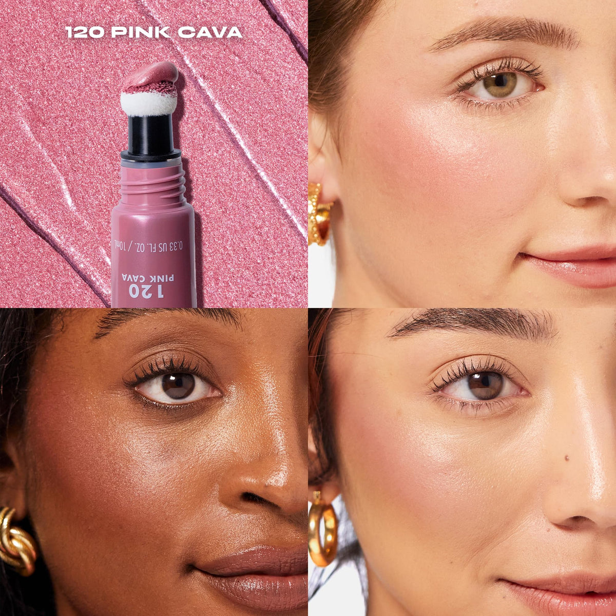 Milani Cheek Kiss Blush + Glow, Liquid Blush and Highlighter - Pink Cava