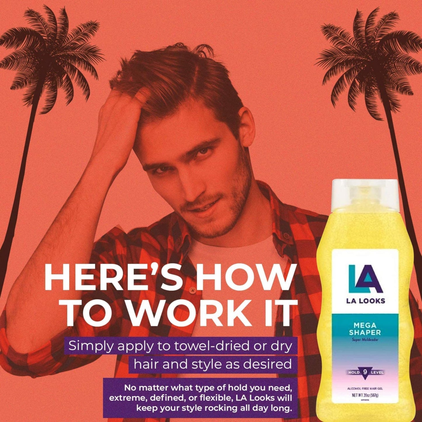 L.A. Looks Styling Gel Mega Mega Hold - 20 oz, Pack of 4 Beauty & Personal Care L.A. Looks