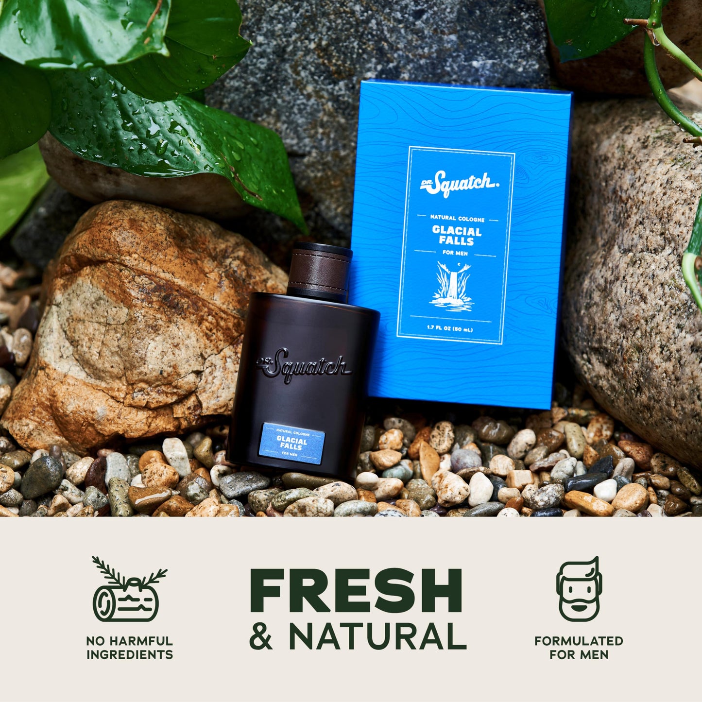 Dr. Squatch Natural Cologne for Men - Scent-Lock Technology and Sustainably-Sourced Ingredients - Glacial Falls Cologne (1.7 fl oz) Beauty & Personal Care Dr. Squatch