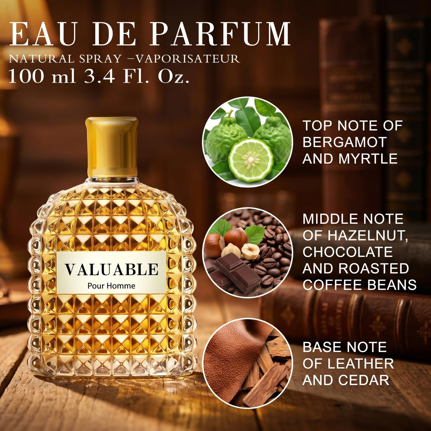 Hybrid & Company Valuable Pour Homme For Men Eau De Parfum Vaporisateur Natural Spray 3.4 Fl Oz Beauty & Personal Care Hybrid & Company