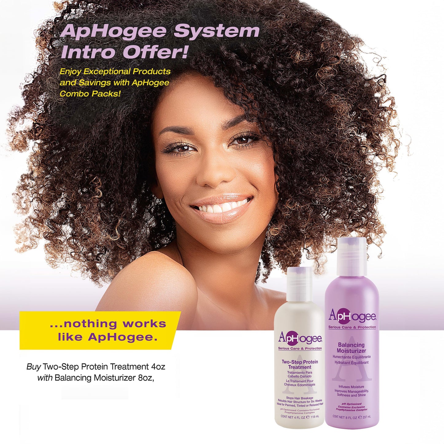 Aphogee Hair Care Double Bundle - Two-Step Protein Treatment (4 fl oz) & Balancing Moisturizer (8 fl oz) Beauty & Personal Care Aphogee