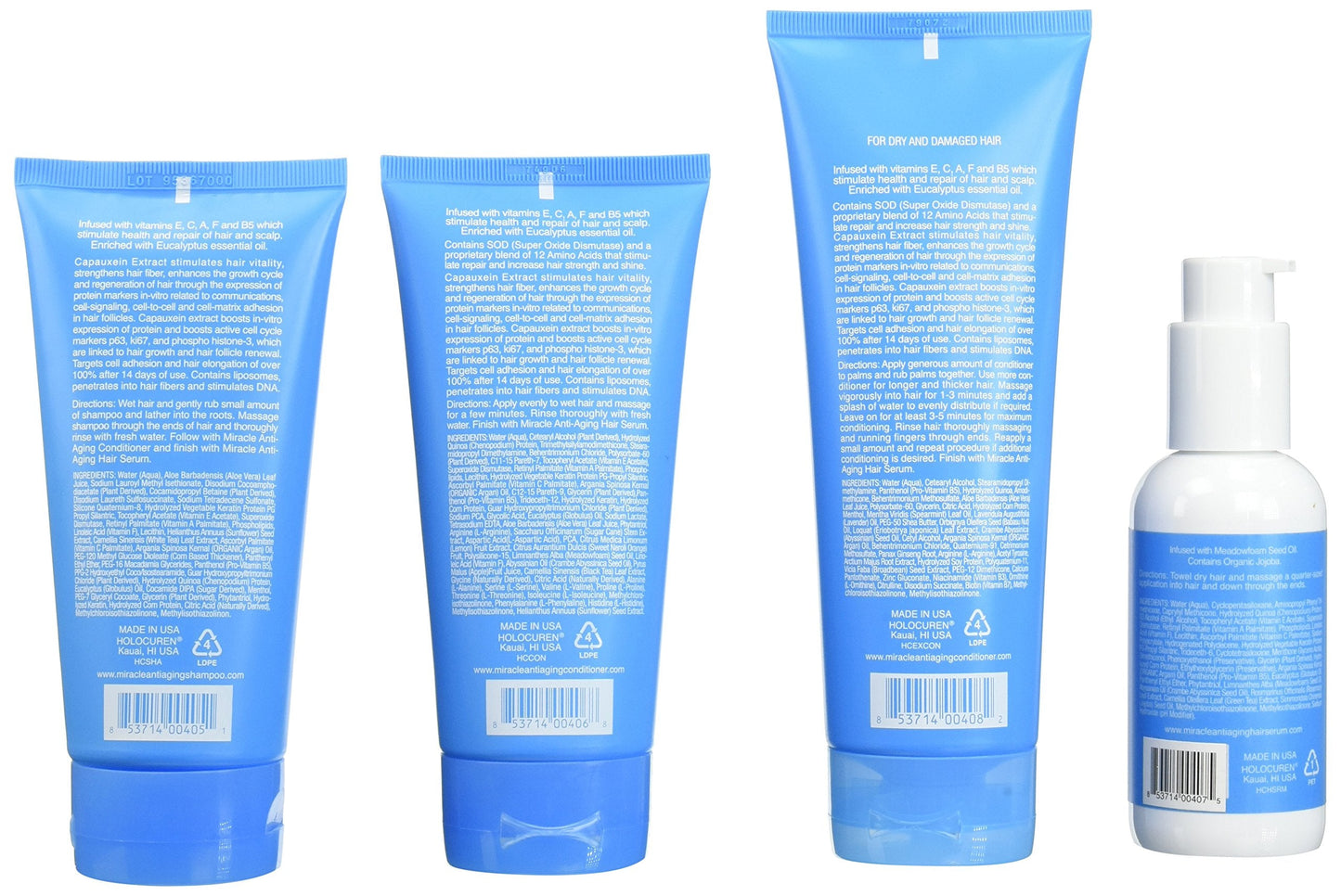 Miracle Anti-Aging Shampoo, Conditioners & Hair Serum; FOUR Pack Beauty & Personal Care Miracle Anti-Aging