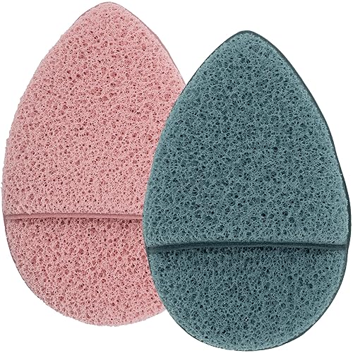 S&T INC. Face Scrubber Exfoliator, Facial Sponges for Face Wash, Reusable Makeup Remover Exfoliating Pads, Blue and Pink, 2.6 in. x 3.9 in., 2 Pack Beauty & Personal Care S&T INC.