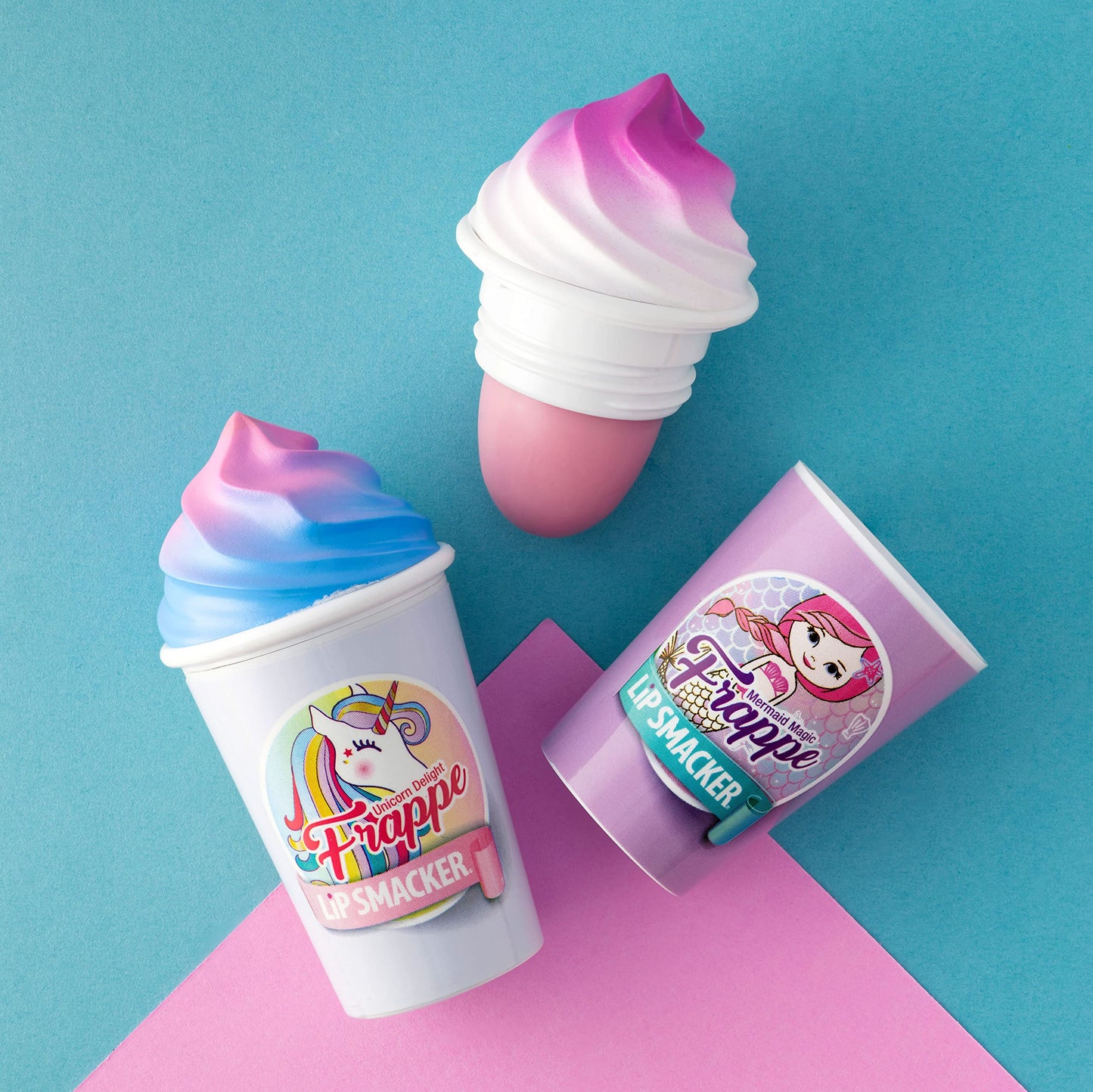 Lip Smacker Magical Frappe Collection 3 Pack Beverage Lip Balm - Moisturizing, Soothing Unicorn & Mermaid Delight/Magic Beauty & Personal Care Lip Smacker