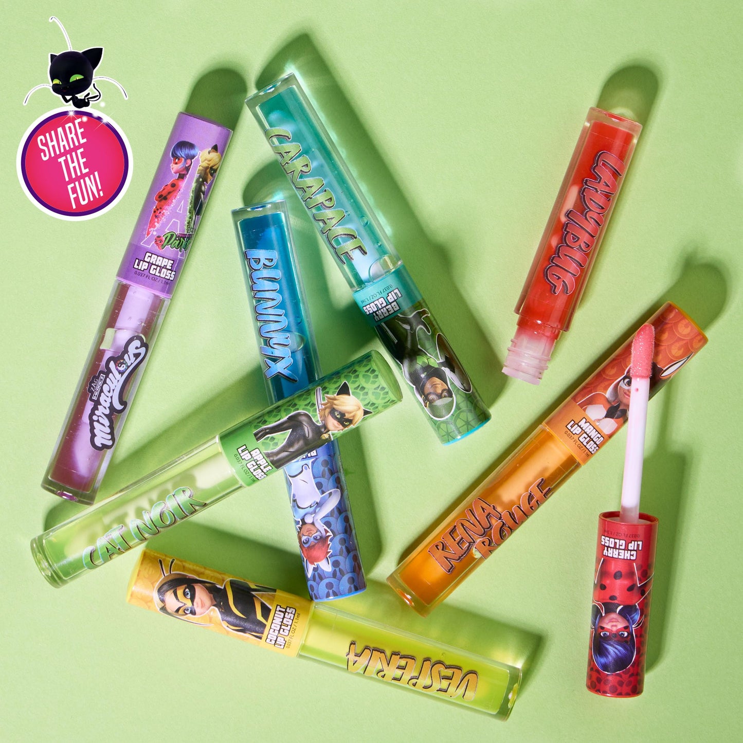 Miraculous 7pc Lip Gloss Set - Zag Heroez Lipgloss Collection Featuring Exciting Fruit Flavors & Precision Applicator Lip Gloss Tubes With Wand Beauty & Personal Care Miraculous
