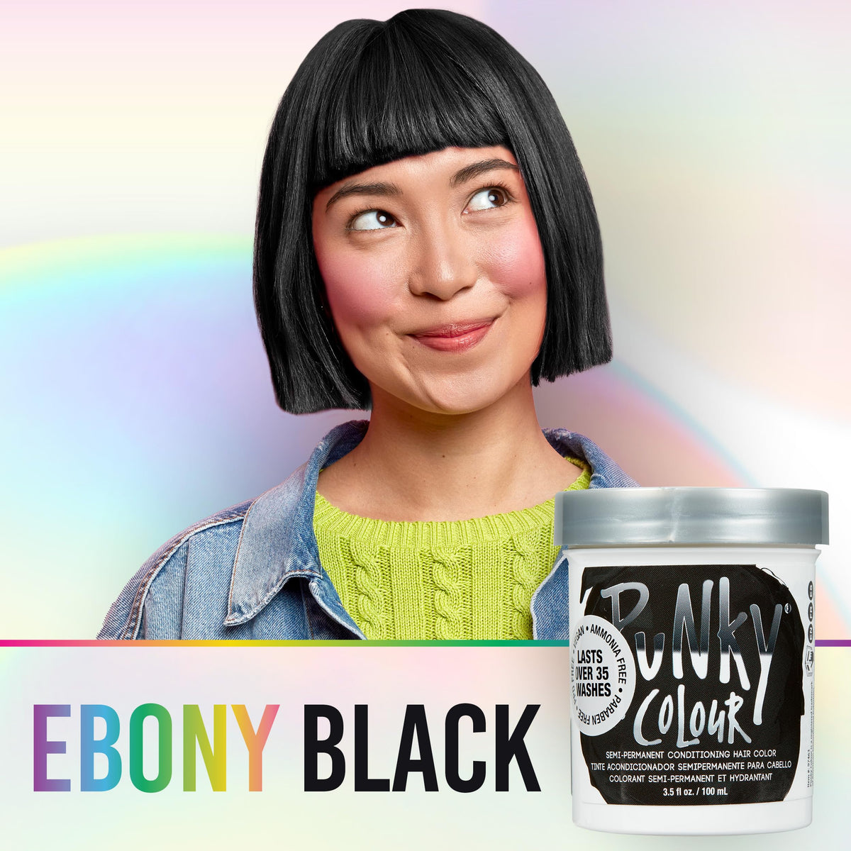 Punky Ebony Semi Permanent Hair Color - Vegan & Cruelty-Free Conditioning Hair Dye, Lasts Up to 35 Washes, 3.5 fl oz Beauty & Personal Care Punky