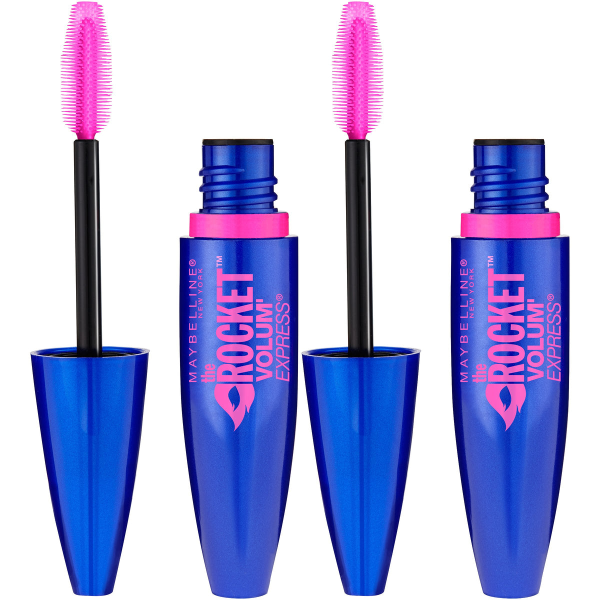 Maybelline New York Volum' Express The Rocket Washable Mascara Makeup, Blackest Black, 2 Count