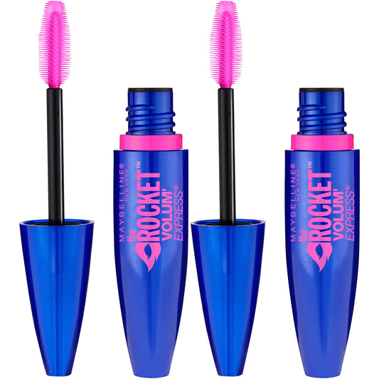 Maybelline New York Volum' Express The Rocket Washable Mascara Makeup, Blackest Black, 2 Count