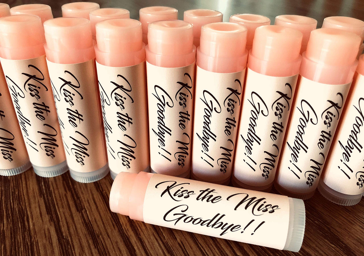 10 KISS THE MISS GOODBYE Bridal Shower Rosé Wine Lip Balms Bachelorette Party Beauty and Personal Care Red Barn Farm of Maine