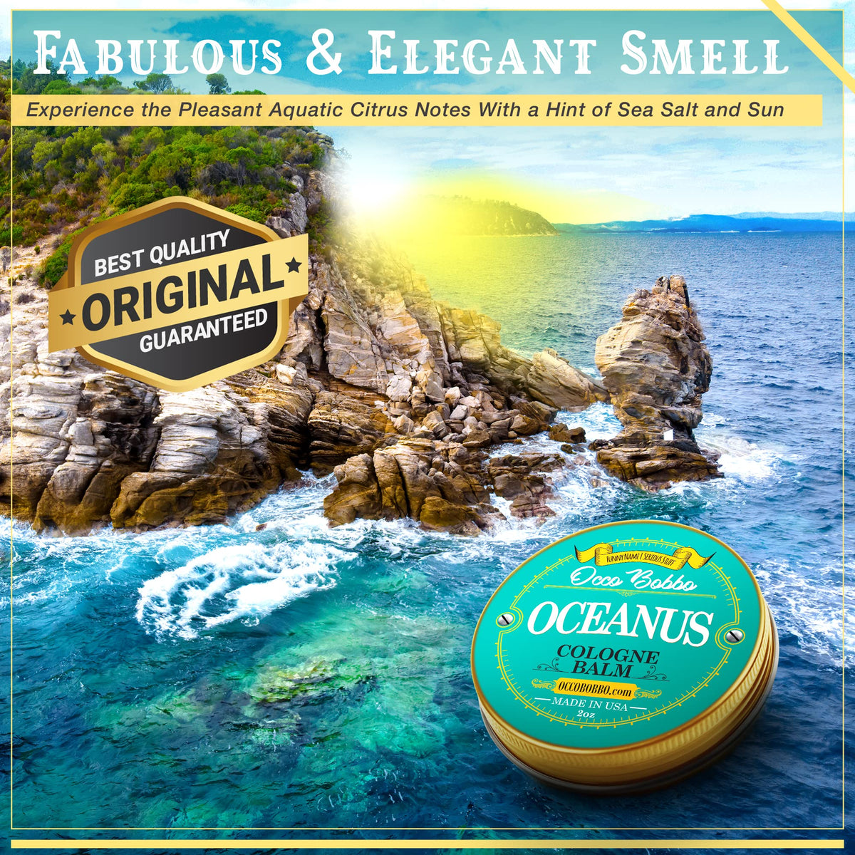 Handy Hound Occo Bobbo - Oceanus Solid Cologne Men - Made In the USA - A Clean Masculine Scent - All Natural Ingredients - .5 oz Beauty & Personal Care Handy Hound