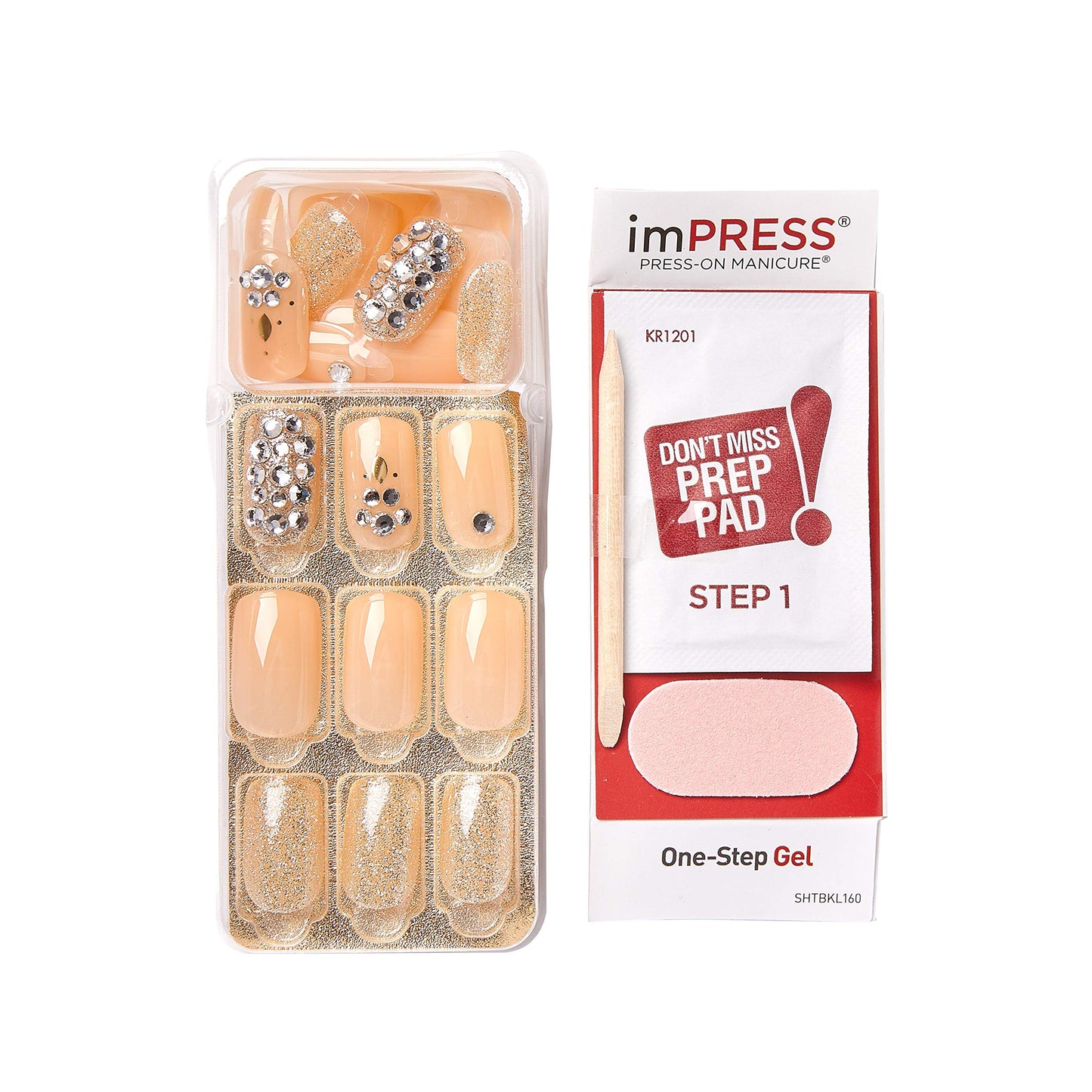 KISS imPRESS Press-On Nails Couture Collection Manicure Kit, ‘Lush Life’, Patented Super-Hold Adhesive, 30 Fake Nails with 12 Accent Nails Beauty & Personal Care KISS