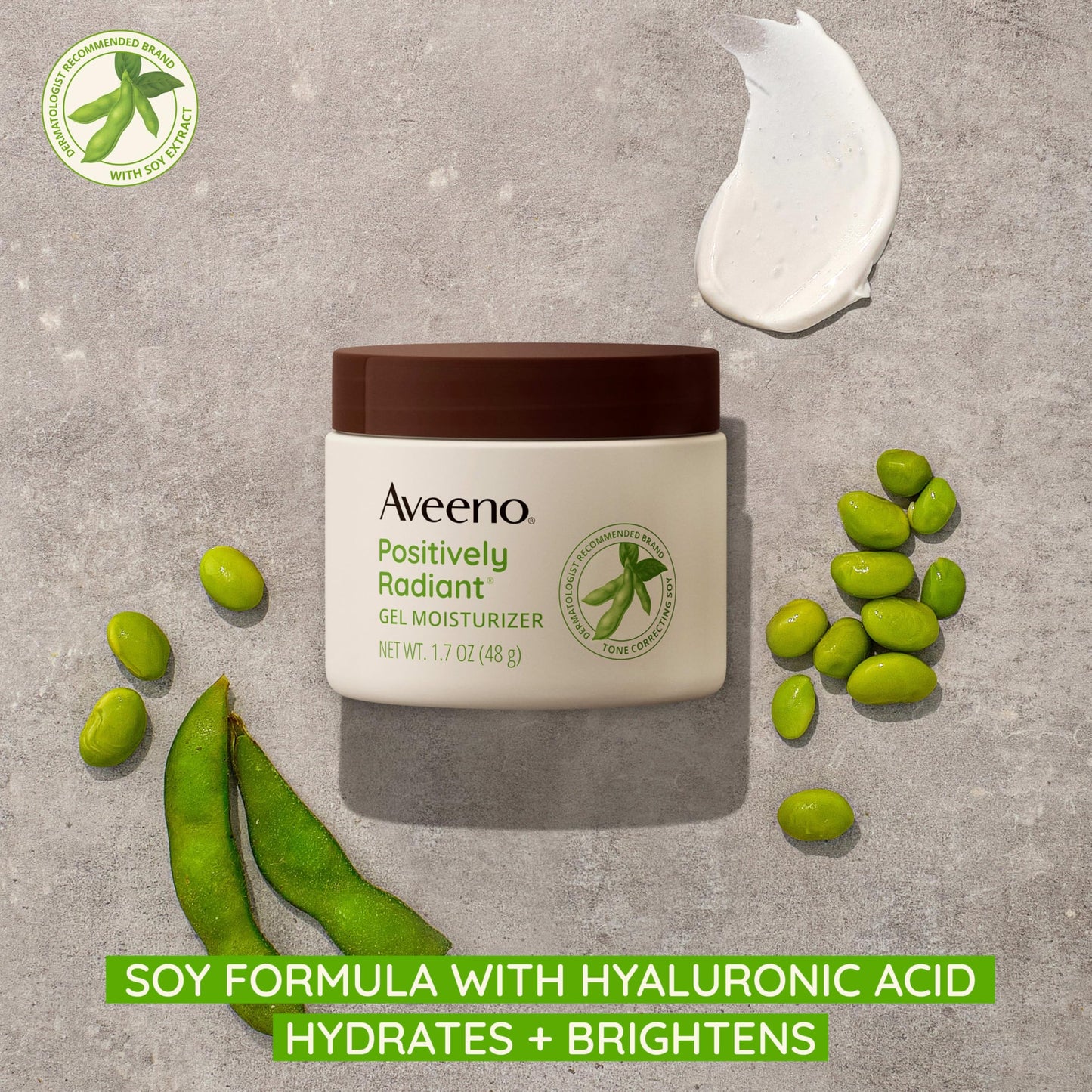 Aveeno Positively Radiant Daily Gel Moisturizer, 1.7oz – Hydrating Face Cream with Hyaluronic Acid & Soy to Brighten & Even Tone Beauty & Personal Care Aveeno