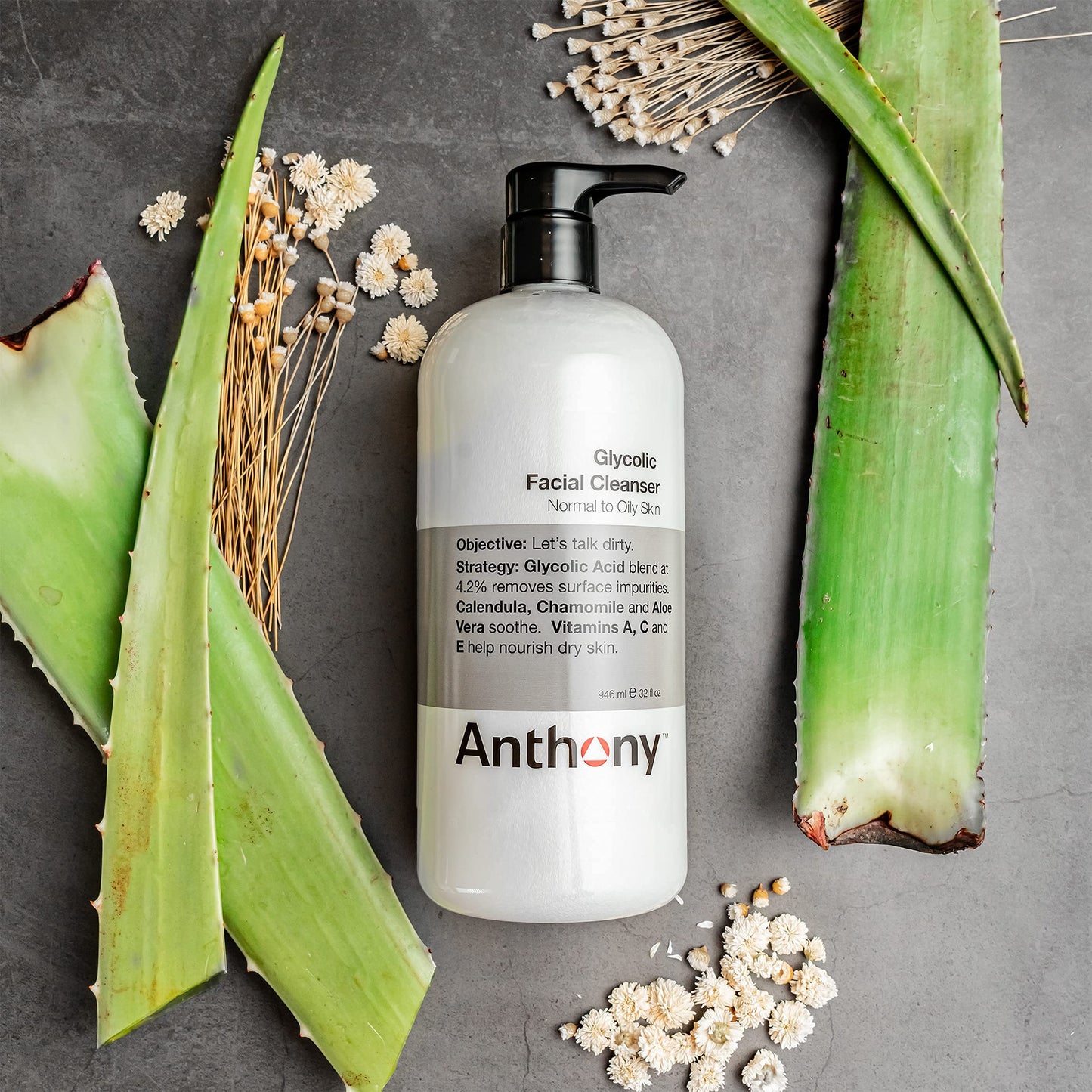 Anthony Glycolic Facial Cleanser for Men, Daily Exfoliating & Hydrating Face Wash, Shave Prep, Non-Foaming, Deep Cleansing, Gentle on Sensitive Skin Beauty & Personal Care Anthony