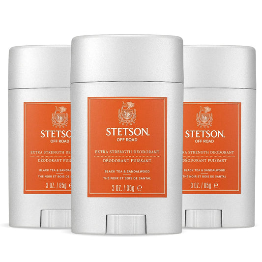 STETSON Personal Care Extra Strength Deodorant by Scent Beauty - Gel Men's Deodorant Stick for Grooming Kit - 3 oz - 3 Pack - Off-Road Beauty and Personal Care SCENT BEAUTY