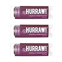 Hurraw! Raspberry Tinted Lip Balm, 3 Pack: (Sheer Berry Tint) Organic, Certified Vegan, Cruelty and Gluten Free. Non-GMO, 100% Natural Ingredients. Beauty & Personal Care HURRAW!