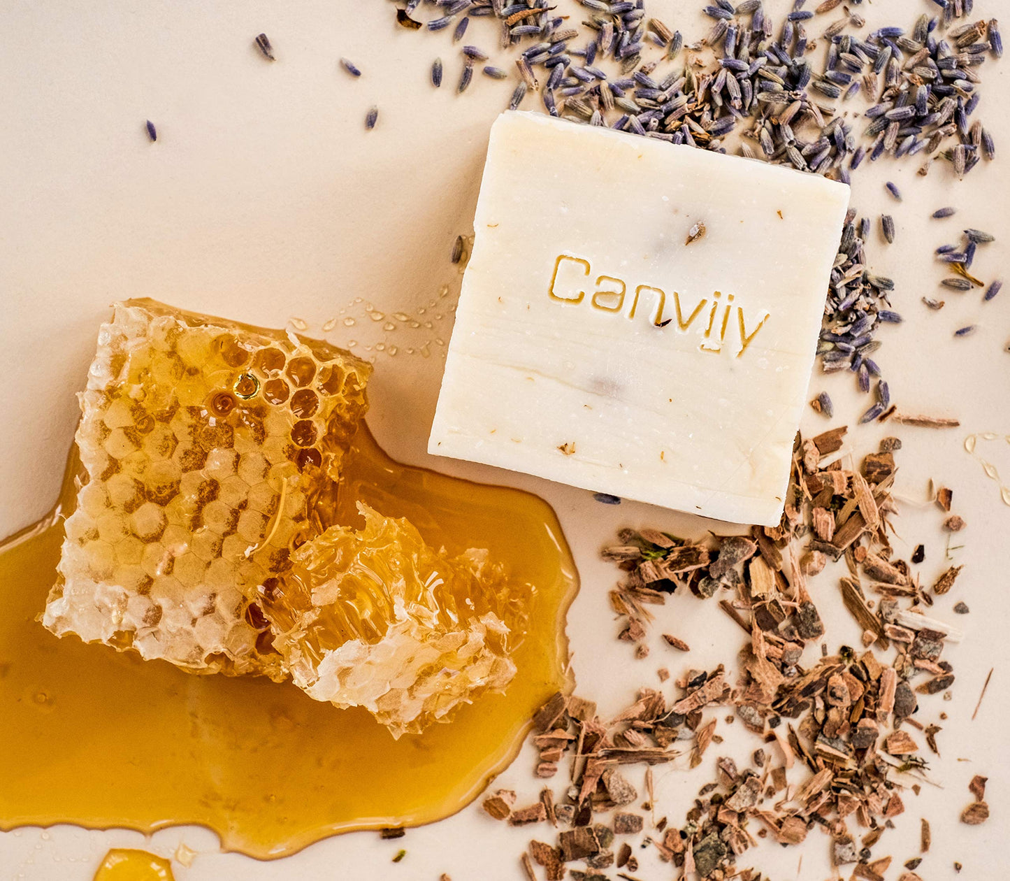 Canviiy 3-in-1 Purifying Nourish + Calm Natural Cleansing Bar, Infused with Calendula, Chamomile, Peppermint Oil, Witch Hazel and Lavender Petals Beauty & Personal Care Canviiy