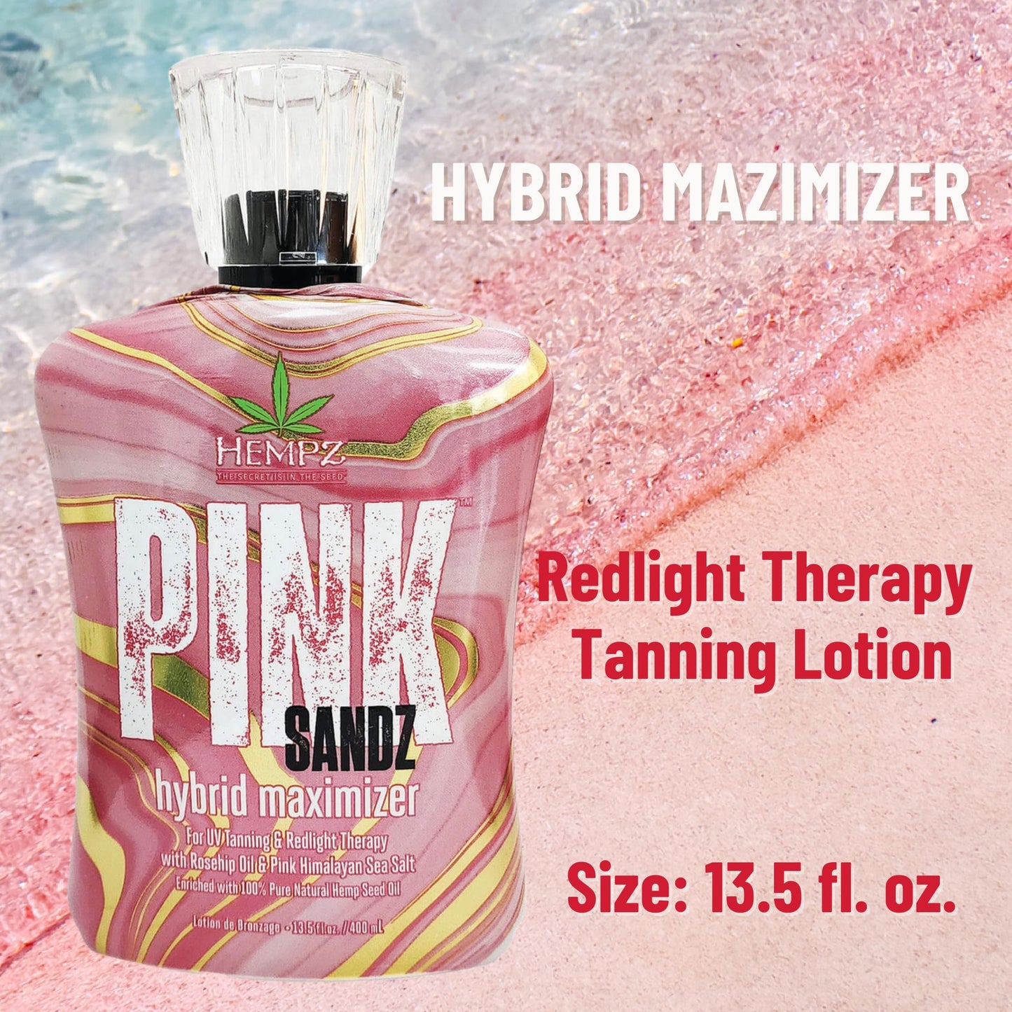 Hempz Pink Sandz Hybrid Maximizer for UV Tanning & Redlight Therapy 13.5oz Beauty & Personal Care Hempz