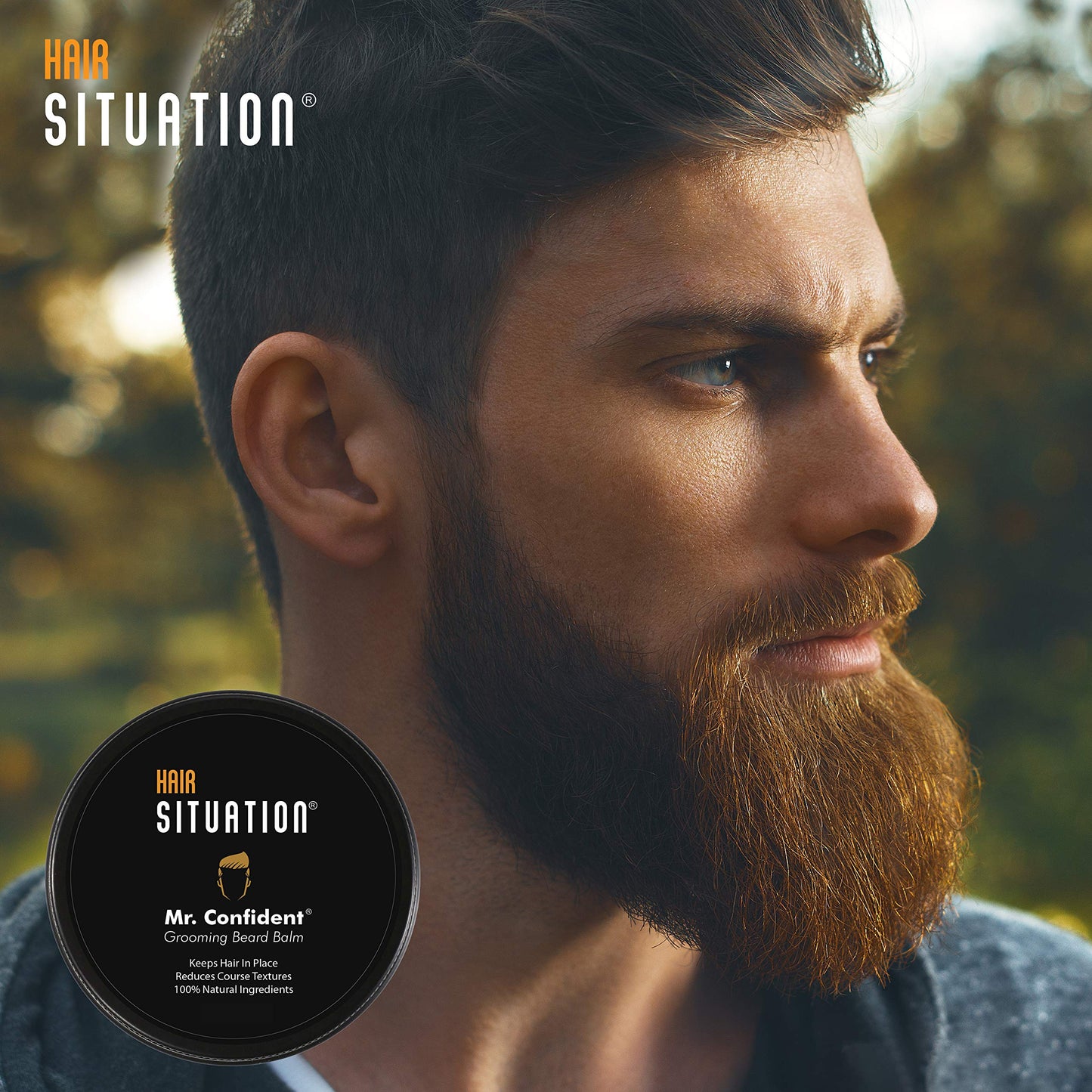 Mr. Confident Beard Balm Made with Only Natural and Organic Ingredients. A Leave-in-Conditioner, Shapes, Moisturizes, Styling Hold, Softens Coarse Beauty and Personal Care Hair Situation