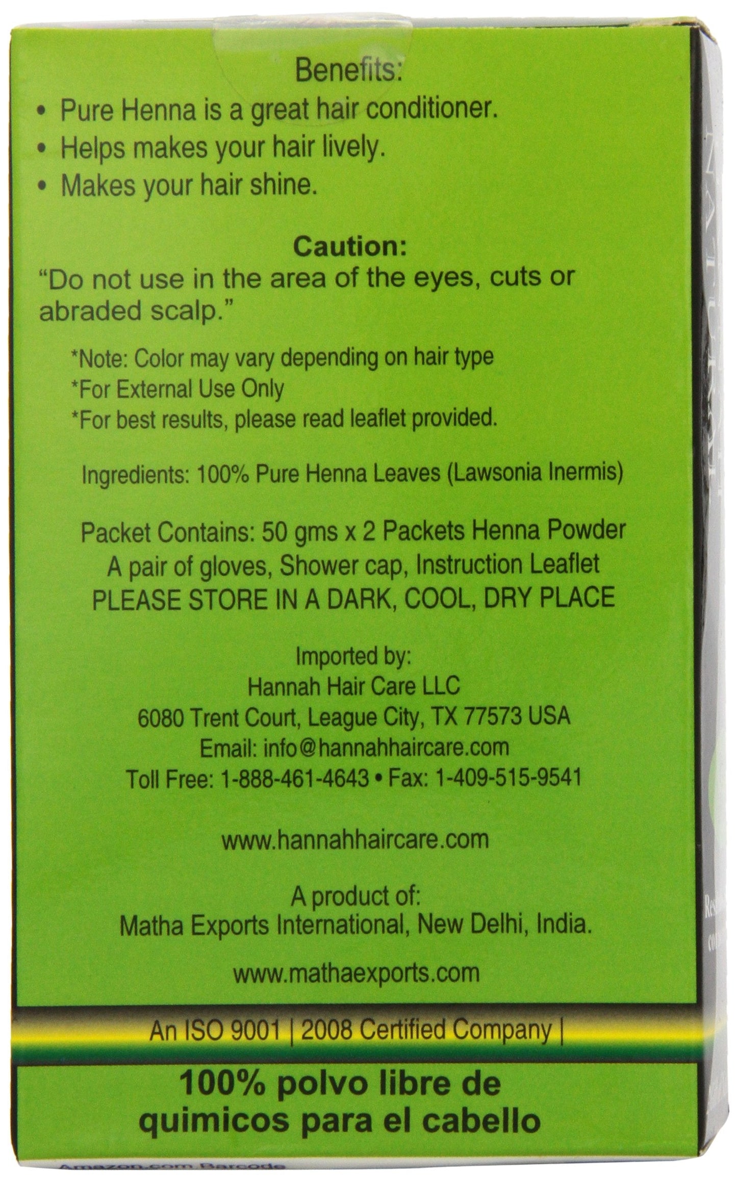 Hannah Natural 100% Pure Henna Powder, 100 Gram Beauty & Personal Care Hannah Natural
