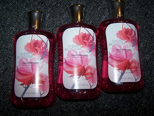 Lot of 3 Bath & Body Works Cherry Blossom Shea Enriched Shower Gel 10 Fl Oz Each (Cherry Blossom) Beauty & Personal Care Bath & Body Works