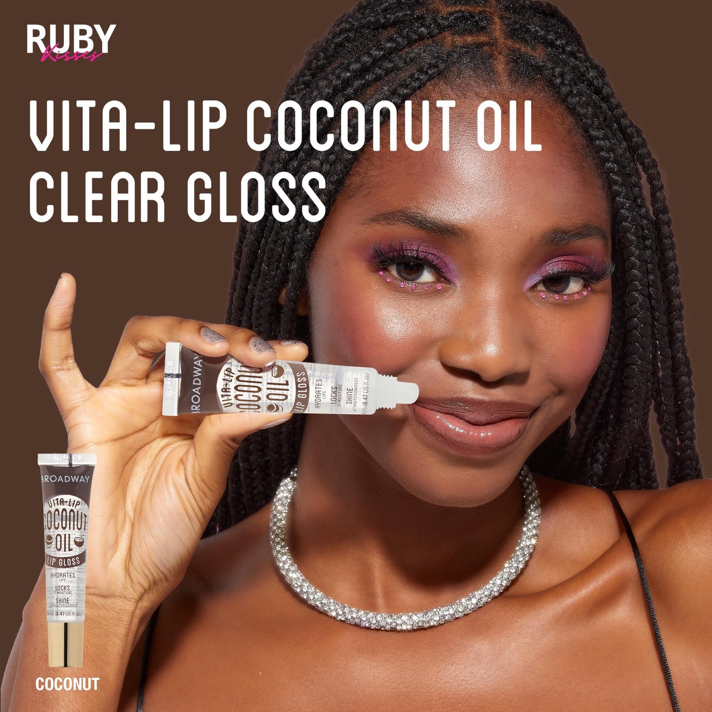 Ruby Kisses Broadway Vita-Lip Clear Lip Gloss (Coconut Oil 6 Pack), Ultra-Hydrating & Soothing Formula with Vitamin Oils, High-Shine Non-Sticky Beauty & Personal Care Ruby Kisses