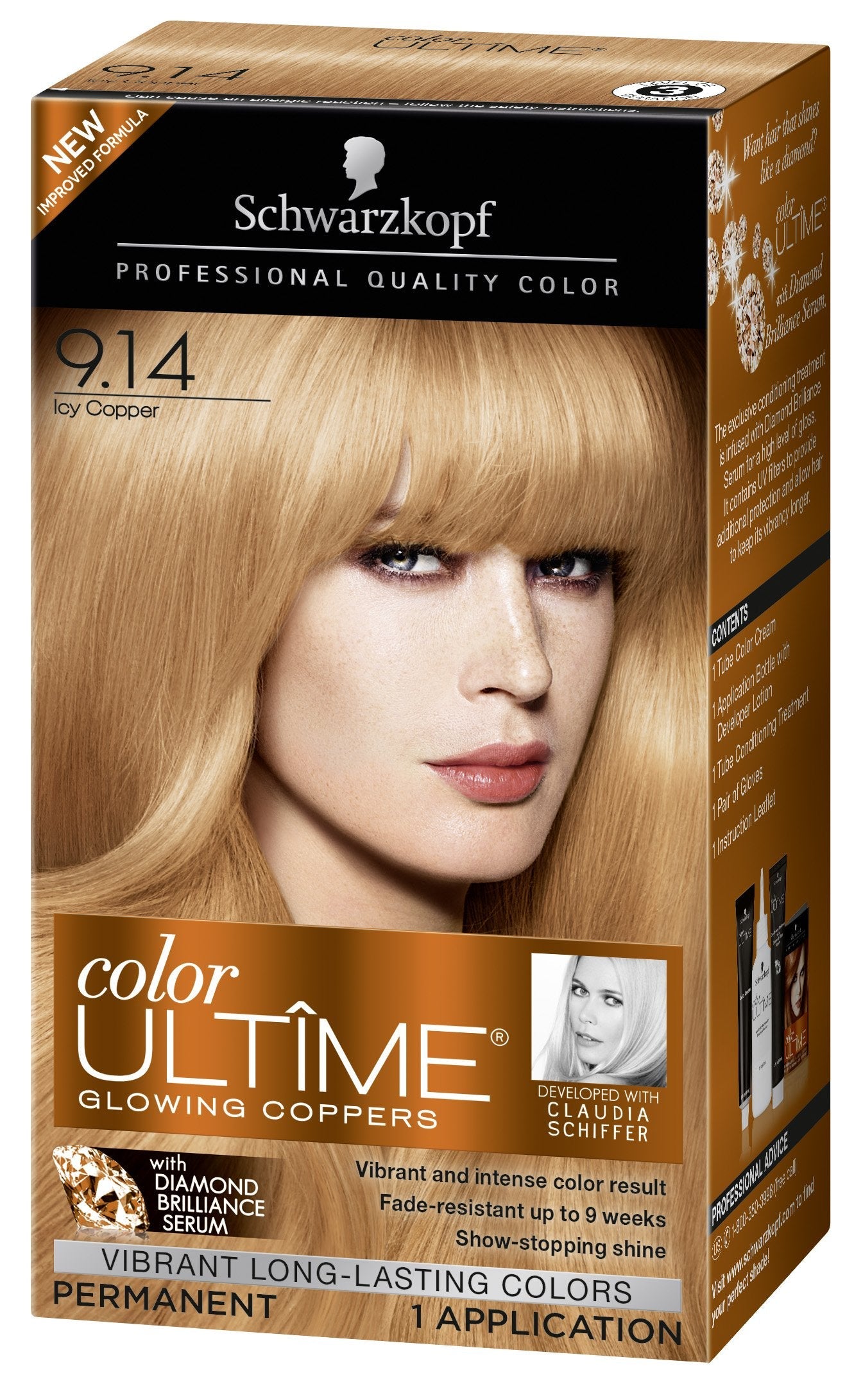 Schwarzkopf Color Ultime Hair Color Cream, 9.14 Icy Copper (Packaging May Vary) Beauty & Personal Care Schwarzkopf