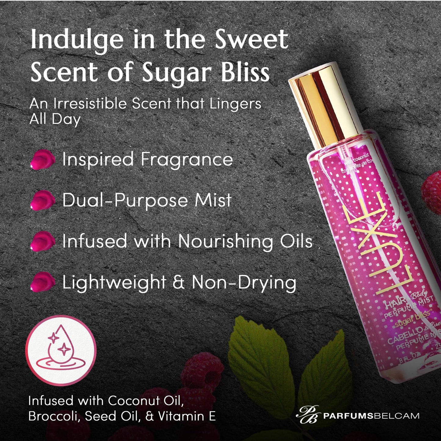 Luxe Perfumery Hair & Body Perfume Mist Sugar Bliss, 8.0 fluid ounce Beauty & Personal Care Luxe Perfumery