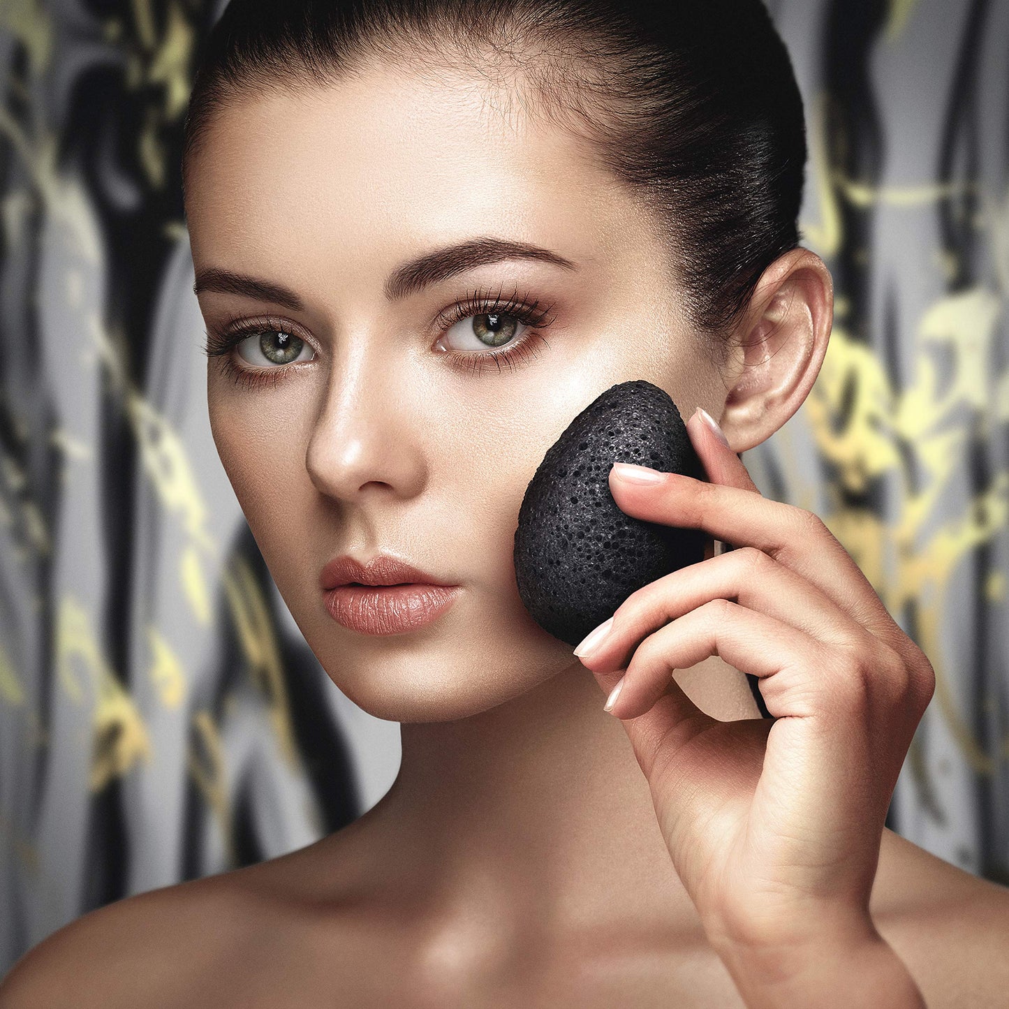 Konjac Sponge for Face | All Natural and Reusable | Konjac Facial Sponge with Activated Bamboo Charcoal | Gentle Exfoliating Sponge for Face | Beauty & Personal Care By MILLY