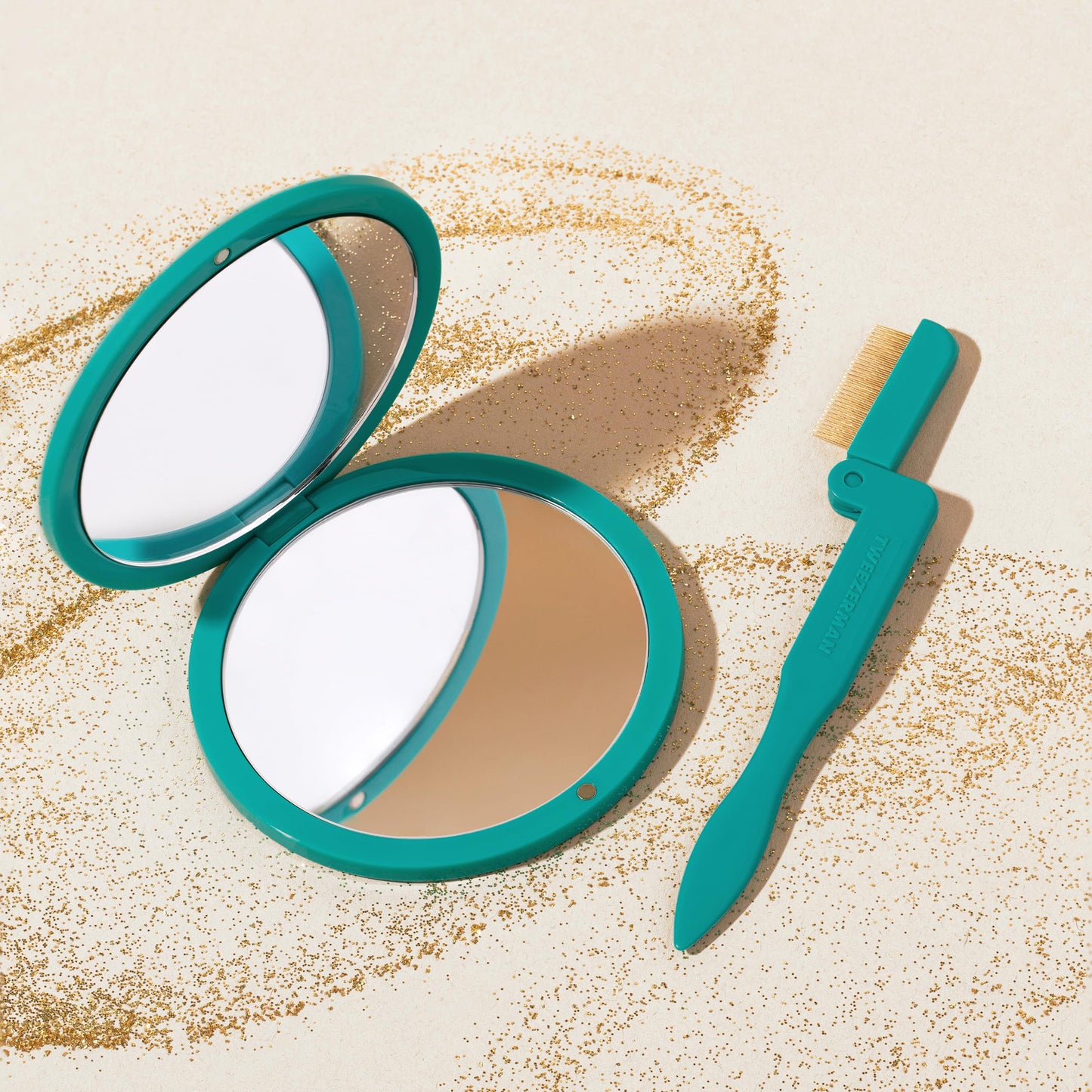 Tweezerman Majestic Turquoise iLashcomb and Mirror Set Beauty & Personal Care Tweezerman