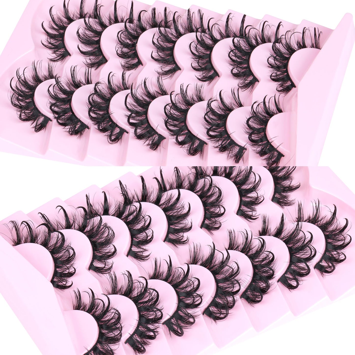 Lashes Wispy False Eyelashes Natural Fairy Fake Eyelashes Cat Eye Lashes Mink Long Strip Eyelashes Doll Manga Lashes 7 Pairs C Curly Lashes Pack by Beauty and Personal Care ALICROWN HAIR