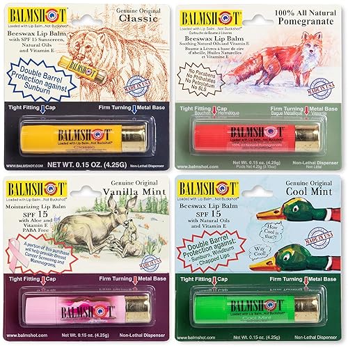 BALMSHOT Lip Balm 4 Pack Beauty & Personal Care Balmshot
