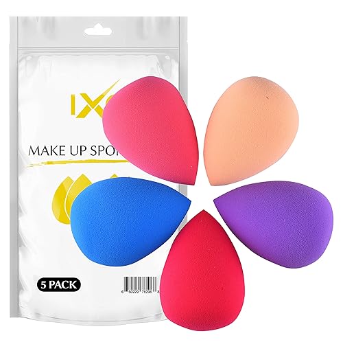 IXO Makeup Sponge Set - Latex-Free, Versatile Makeup Blender Sponge for Liquid, Cream, and Powder - 5 Pack Beauty & Personal Care IXO