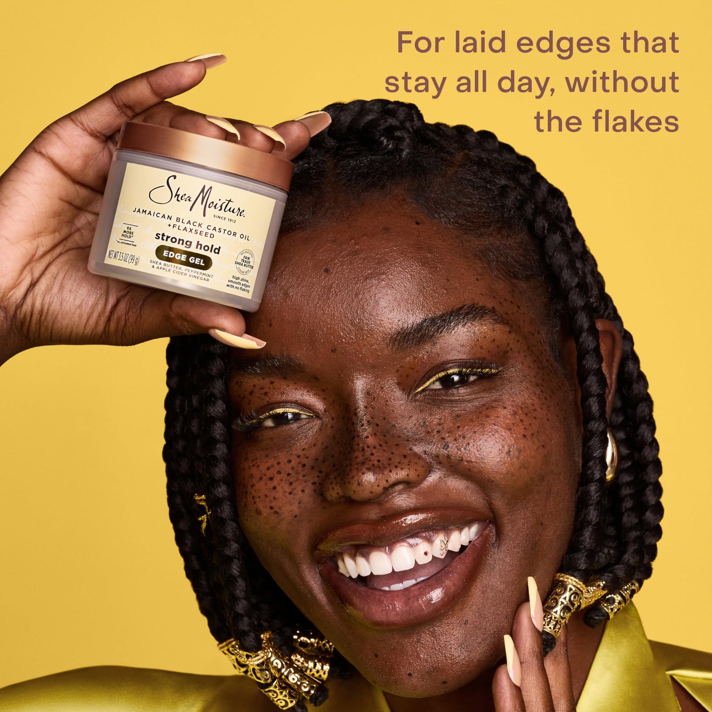 SheaMoisture Edge Control Strong Hold Gel+Flaxseed Jamaican Black Castor Oil Keeps Edges in Place,No Flakes,Infused With Hydrolyzed Corn Beauty & Personal Care Shea Moisture